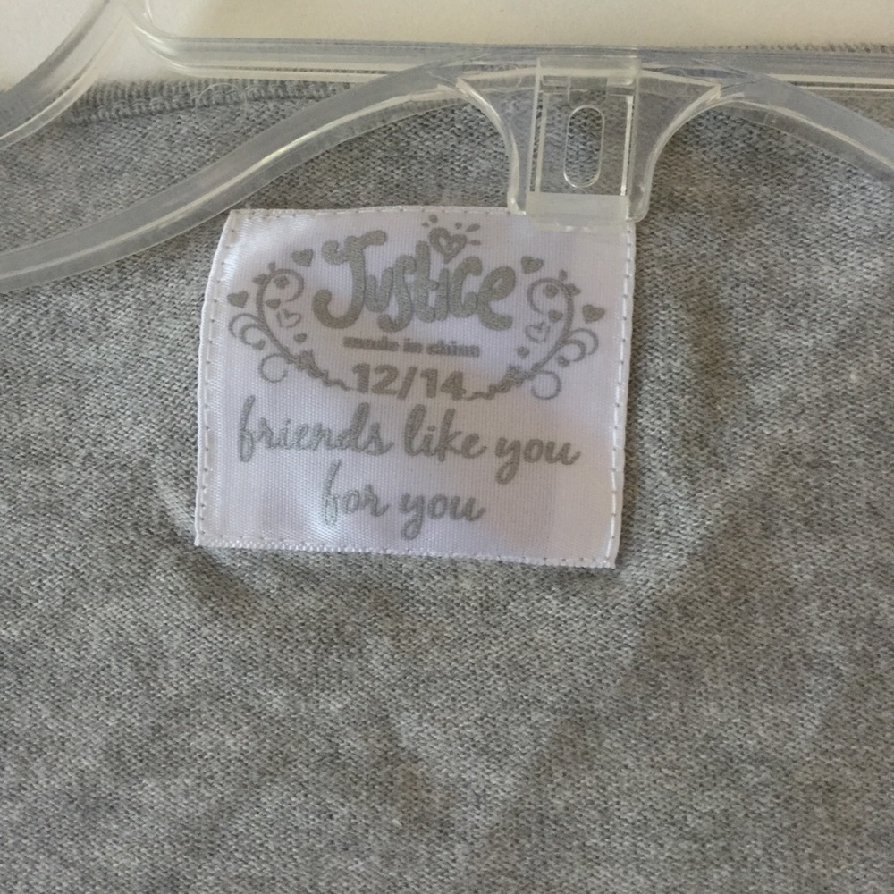 Justice 12/14 Sweater Gray Shrug Sequins Girls - Picture 3 of 5